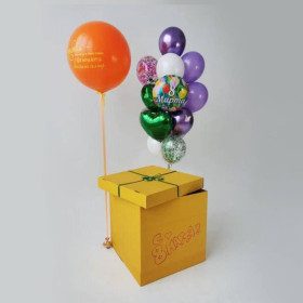Коробка-сюрприз с шарами "Весенний праздник"