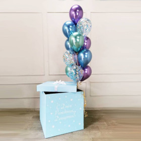 Коробка-сюрприз с шарами "Голубая лагуна"