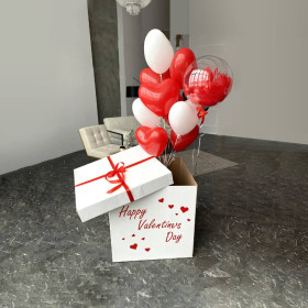 Коробка-сюрприз с шарами "Люблю тебя"