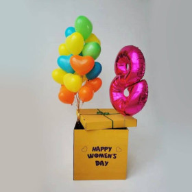 Коробка-сюрприз с шарами "Милое поздравление"