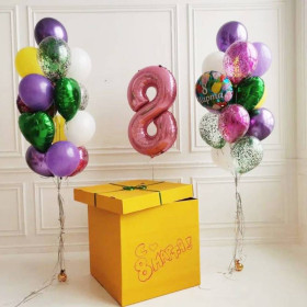 Коробка-сюрприз с шарами "Нежный день"