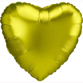 Шар Сердце лимон 48 см, сатин