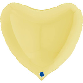 Шар Сердце светло-желтый 46 см, макарунс