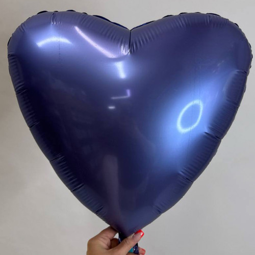 Шар сердце лазурное сатин 1204-0837, 46 см
