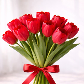 Букет из 10 красных тюльпанов