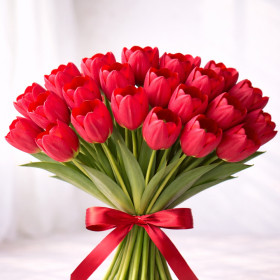 Букет из 20 красных тюльпанов