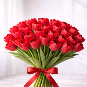 Букет из 30 красных тюльпанов