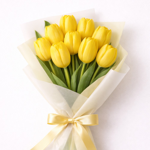 Букет из 10 желтых тюльпанов