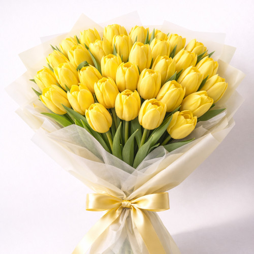 Букет из 30 желтых тюльпанов