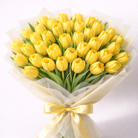 Букет из 50 желтых тюльпанов