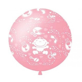 Большой шар "С днем рождения малыш", розовый