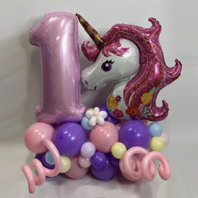 Поинт из шаров "Чудесный единорог"