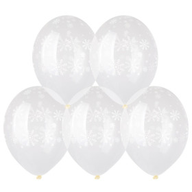 Латексный шар "Снежинки", прозрачный
