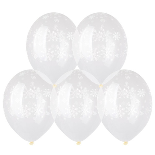 Латексный шар "Снежинки", прозрачный