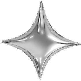 Звезда 4х-конечная, 94 см серебро