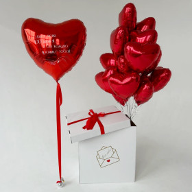 Коробка-сюрприз с шарами "Признание в любви"