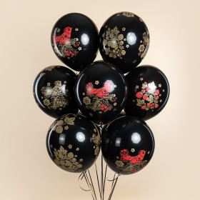 Фонтан из шаров "Расписная хохлома"