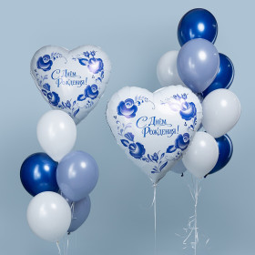 Композиция из шаров "Фарфоровый дуэт"