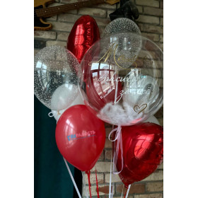 Фонтан из шаров "Нежное поздравление"