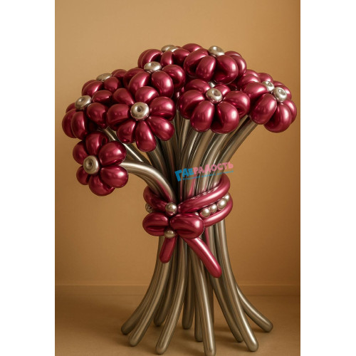 Букет цветов из шаров "Ромашки" хром, 15 шт