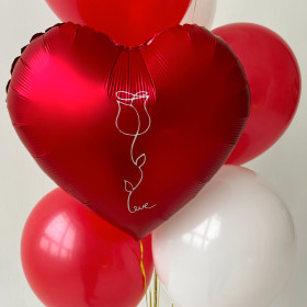 Композиция из шаров "Красный контраст"