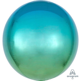 Шар сфера 3D, зелено-голубой, градиент
