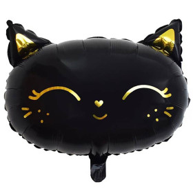Шар фигура "Кошка. Голова", черная