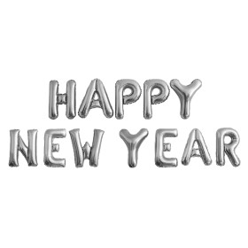 Набор шаров мини-букв Надпись "Happy New Year", серебро