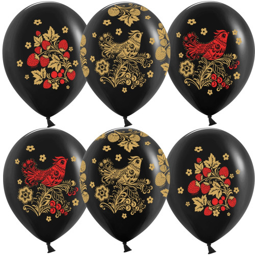 Латексный шар "Хохлома"