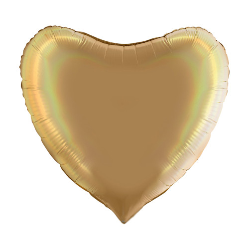 Шар Сердце шампань (золотое) 81 см, голография