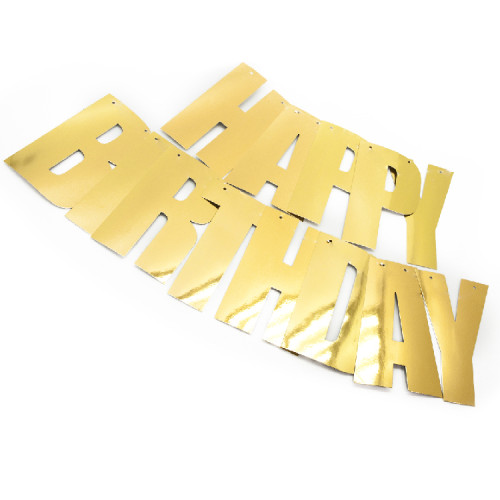Гирлянда-буквы "Happy Birthday", Золото