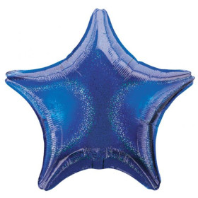 Шар Звезда 46 см, синяя голография