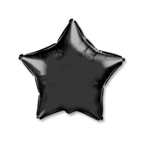 Шар Звезда 46 см, черная сатин
