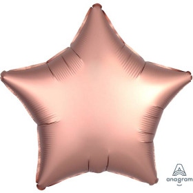 ﻿Шар Звезда 46 см, розовое золото, сатин
