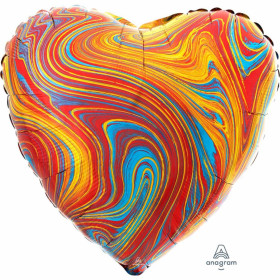 Шар сердце "Мрамор Colorful", разноцветный