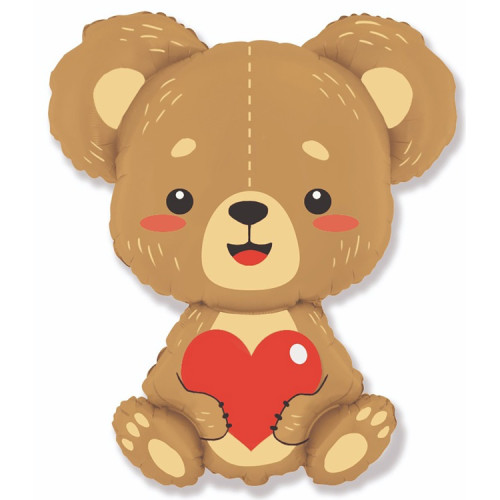 Шар фигура "Медвежонок с сердцем"