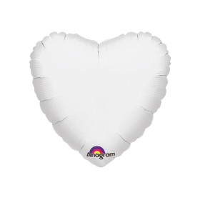 Шар Сердце белое 46 см, пастель