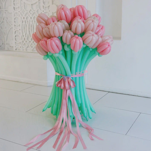 Тюльпаны из шаров классические "Нежные оттенки", 35 штук