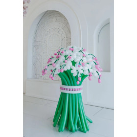 Букет из воздушных ромашек с декором, 25 штук