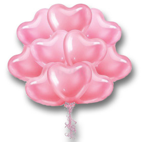 Облако из розовых сердец, 30 см
