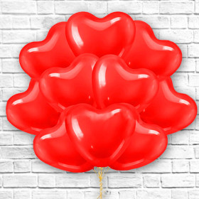 Облако из красных сердец, 30 см