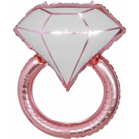 Шар фигура "Кольцо с бриллиантом", Розовое Золото