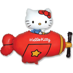 Шар фигура "Hello Kitty самолет", красный