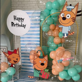 Фотозона из шаров "Милые котики"