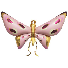 Шар фигура "Бабочка розовая с усиками"