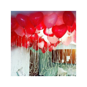 Шары под потолок "Сердца", ассорти, 15 штук