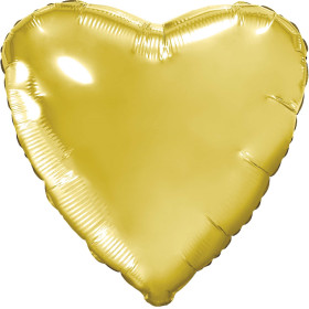 Шар сердце 46 см, светлое золото