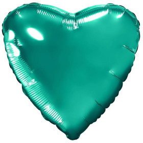 Шар Сердце  46 см, тиффани металлик (мятное, бирюзовое)