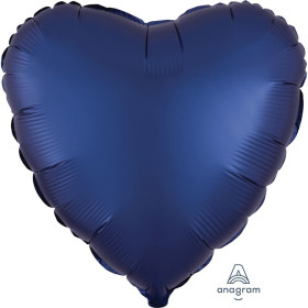 Шар Сердце темно-синий 46 см, сатин