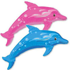 Шар фигура "Дельфин голубой", переливы